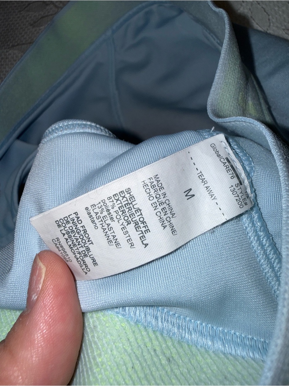 Under Armour (Medium) Blue/Green Compression Sports Bra - Picture 4 of 4